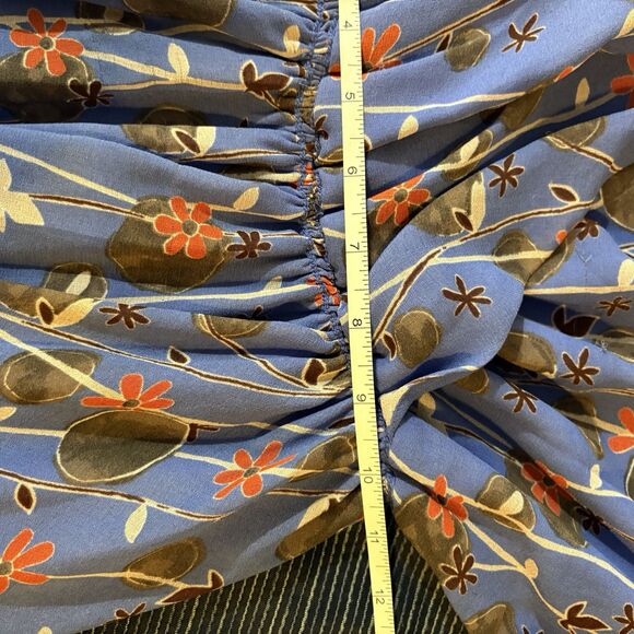 Chelsea & Violet Cold Shoulder Mini Dress Womens S Boho Floral Blue Summer - Picture 9 of 11